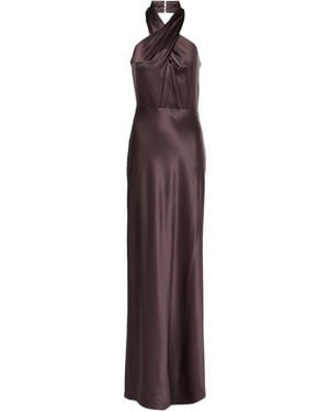 Veronica Beard Alberta Silk-Blend Satin Maxi Dress - Purple