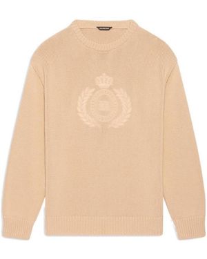 Balenciaga Bb Laurel Crewneck Sweastshirt - Natural