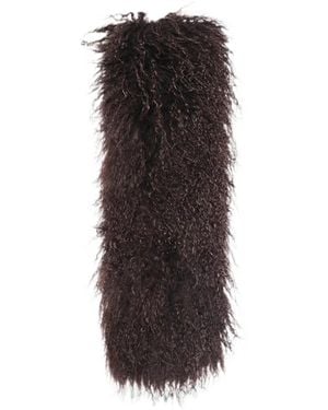 Yves Salomon Mongolian Shearling Scarf - Brown
