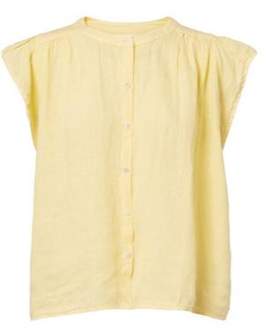 Velvet By Graham & Spencer Janey Linen Shirt - Yellow