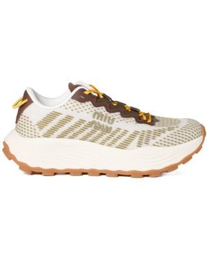 Miu Miu Technical Fabric Sneakers - Natural