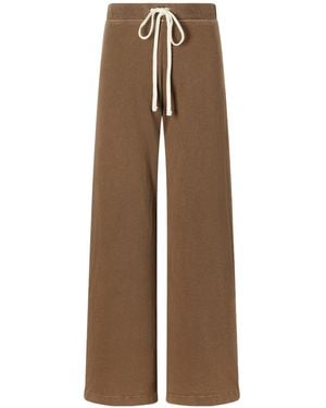James Perse Cotton-Terry Wide-Leg Track Trousers - Brown