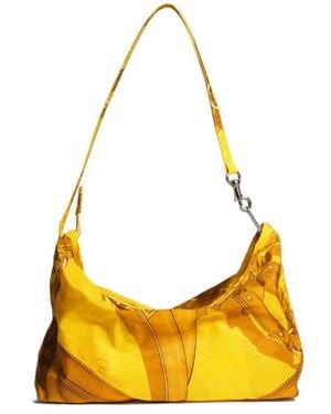 Gucci Small Printed Pouch With Strap - Yellow