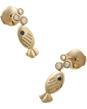 Yvonne Léon Simple Little Fish Earrings - Metallic