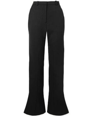 Wales Bonner Coltrane Wool And Cotton-Blend Drill Flared Pants - Black