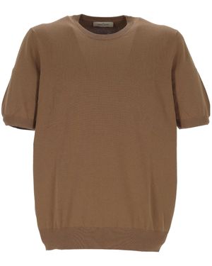 Gran Sasso Short-Sleeve Knitted Jumper - Brown