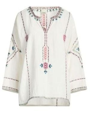 Isabel Marant Geometric Print Long Sleeve Blouse - White