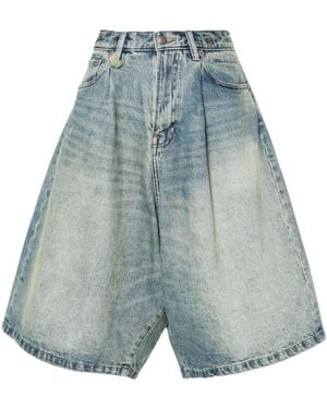 R13 Belt Loop Denim Shorts - Blue