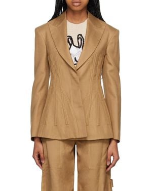 Stella McCartney Corset Lapel Suit Jacket - Natural