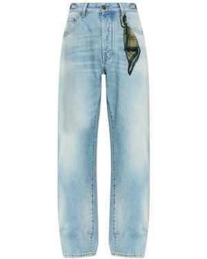 DARKPARK Mark Scarf-Detailed Straight-Leg Jeans - Blue
