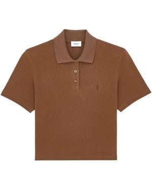 Saint Laurent Le Cassandre Polo Shirt - Brown