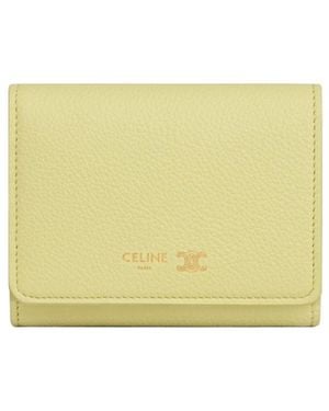 Celine Fine Wallet Triomphe Stamp - Yellow