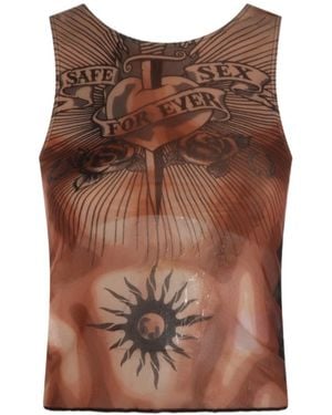 Jean Paul Gaultier Printed Vest - Brown