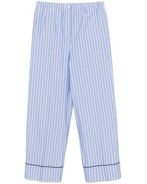 Prada Striped Chambray Trousers - Blue