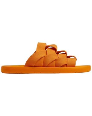 Bottega Veneta Intreccio Woven Elastic Slippers - Orange