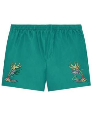 CASABLANCA Casa Embroidery Swim Shorts - Green
