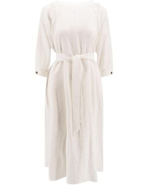 Loro Piana Round Neck Dress - White