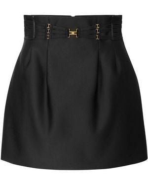Elisabetta Franchi Strap Detail Mini Skirt - Black