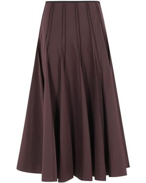Alysi Flared Midi Skirt - Purple