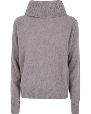 D.exterior Cashmere Turtleneck Knitted Jumper - Grey