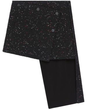 Courreges Asymmetrical-Panel Tweed Mini Skirt - Black