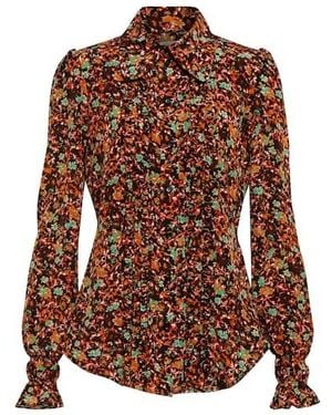 Victoria Beckham Floral Shirt - Brown
