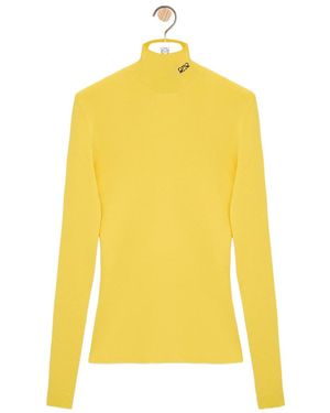 Loewe Long Sleeve High Neck Top - Yellow