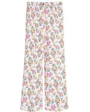 Sportmax Multicolored Floral Printed Casual Pants - White