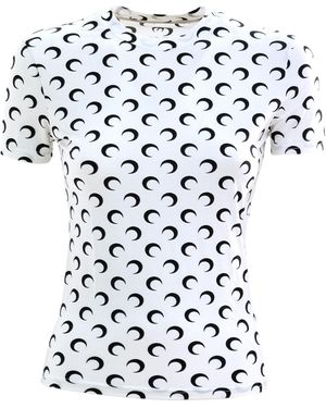 Marine Serre Crescent Print Crewneck T-Shirt - White