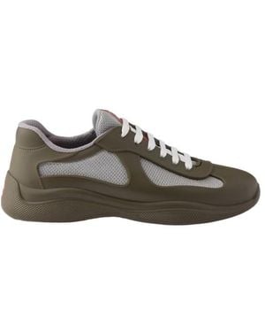 Prada America's Cup Soft Rubber And Bike Fabric Sneakers - Brown