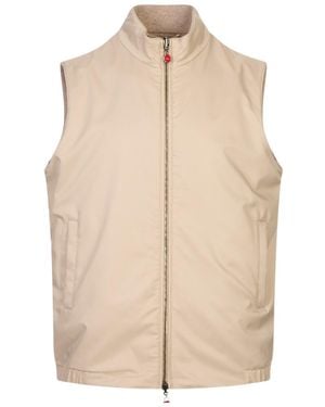 Kiton Reversible High-Neck Vest - Natural