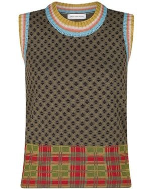 Dries Van Noten Temi Patterned Knitted Top - Green
