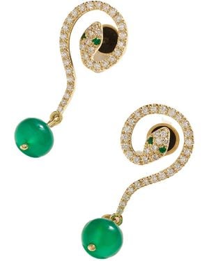 Ileana Makri 18-Karat Multi-Stone Earrings - Green