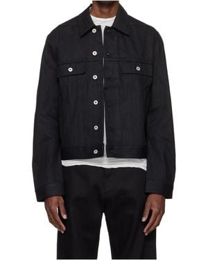 Rick Owens Temple Long-Sleeved Denim Jacket - Black