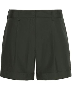 Max Mara Ubino Pleated-Front Cuffed-Hem Shorts - Green