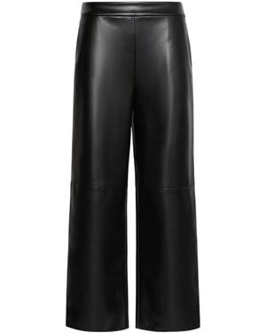 Max Mara Faux-Leather Effect Jersey Pants - Black