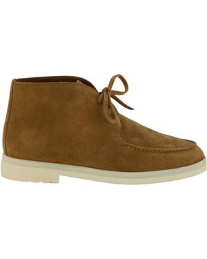 Loro Piana Lace-Up Ankle Boots - Brown