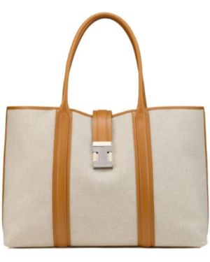 Christian Louboutin Structured Top Handle Shoulder Bag - Natural