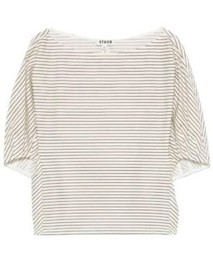 STAUD Didi Striped Top - White