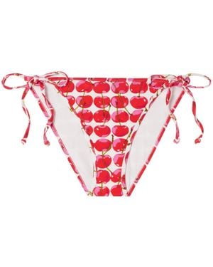 La DoubleJ Printed Bikini Briefs - Red