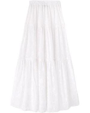 Ermanno Scervino Pleated Midi Skirt - White