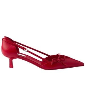 Prada Open-Side Leather Pumps - Red