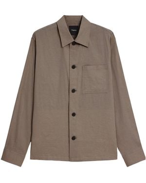 Theory Long-Sleeve Shirt-Style Jacket - Brown