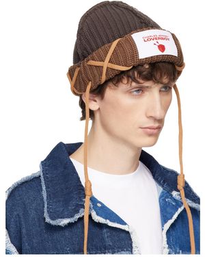 charlesjeffreyloverboy Skull-Applique Beanie - Blue