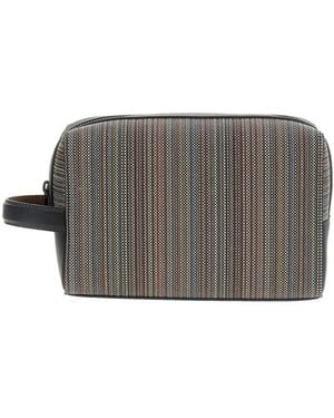 Paul Smith Multistripe Signature Stripe Wash Bag - Grey
