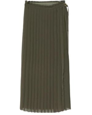 Ami Paris Pleated Maxi Skirt - Green