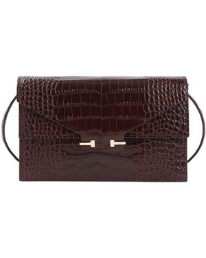 Tom Ford Mini Croc-Effect Leather Clutch Bag - Brown