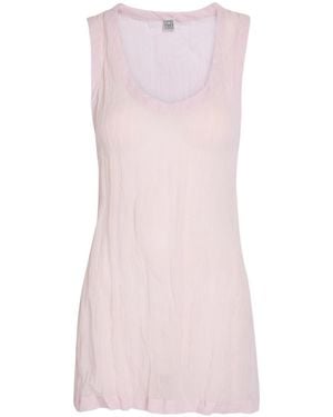 TOTEME Crinkled Gauze Tank Top - Pink