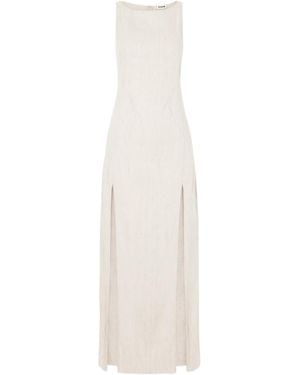 STAUD Linen-Blend Maxi Dress - White