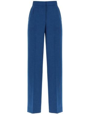 Tory Burch Front-Pleat Tailored Pants - Blue